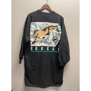 Vintage National Wildlife Federation Sweatshirt Crewneck Big Cat Cougar 90s
